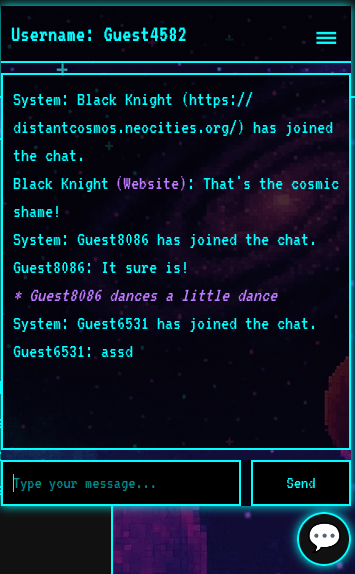 Screenshot of the chat